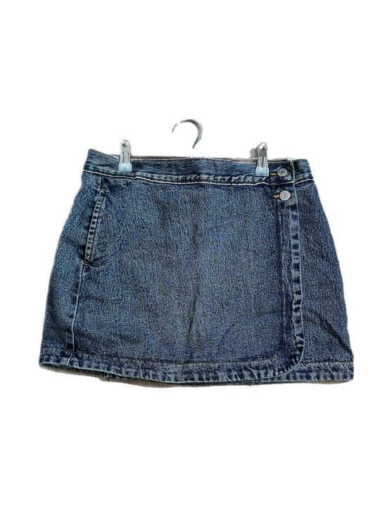 Levi's Dresses & Skirts - Levi's button-wrap denim mini skirt in a medium wash blue